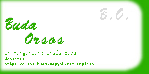 buda orsos business card